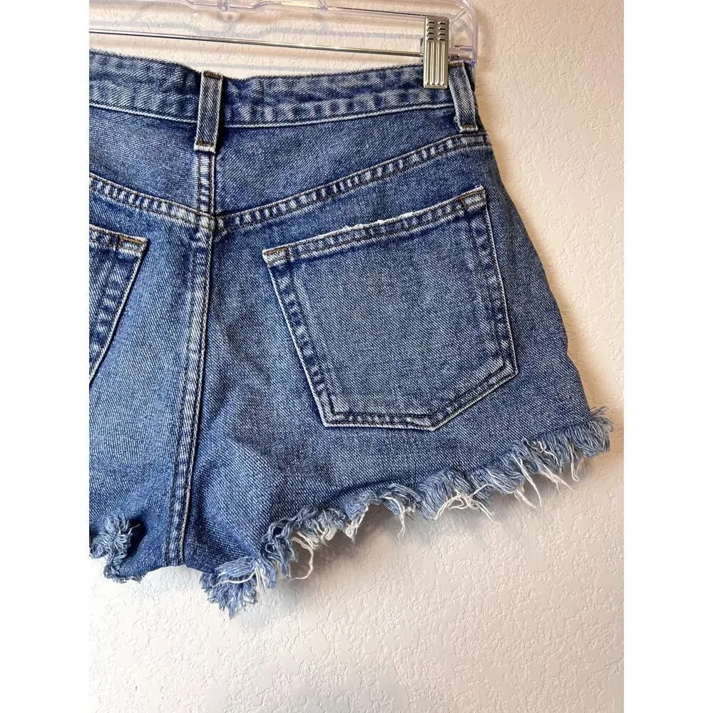 Reformation Blue Denim Cut-Off Shorts Size 27